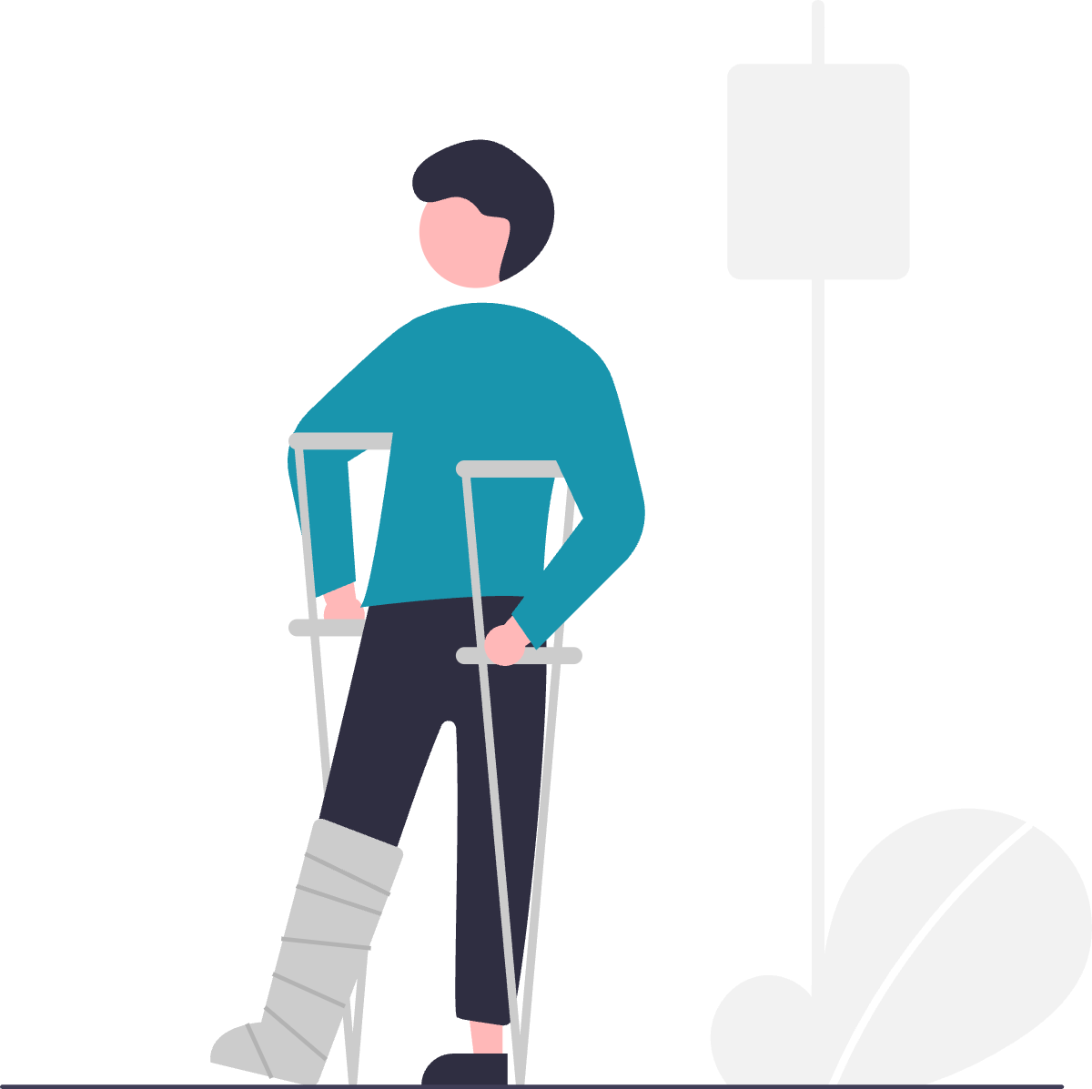 Illustration: Person mit Verletzung – Absicherung bei Berufsunfähigkeit