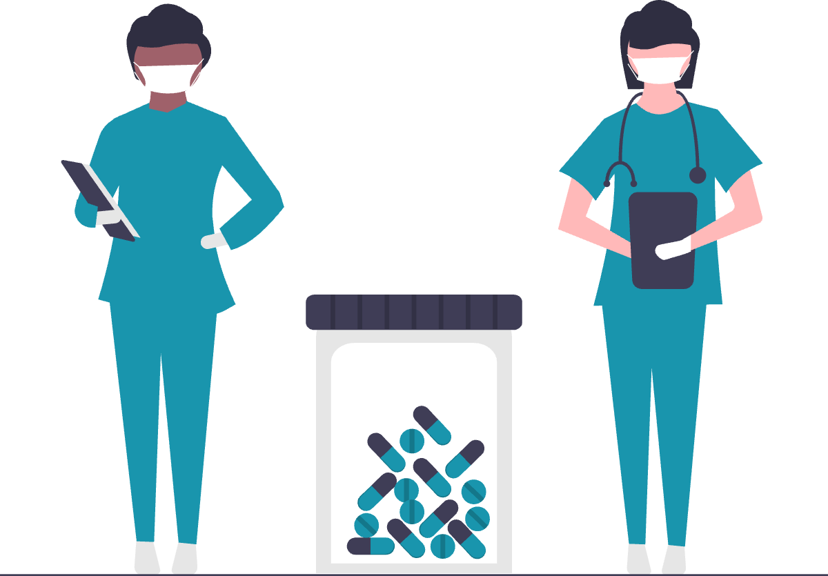 Illustration: Medizinische Betreuung einer Patientin – Gesundheitsleistungen der PKV