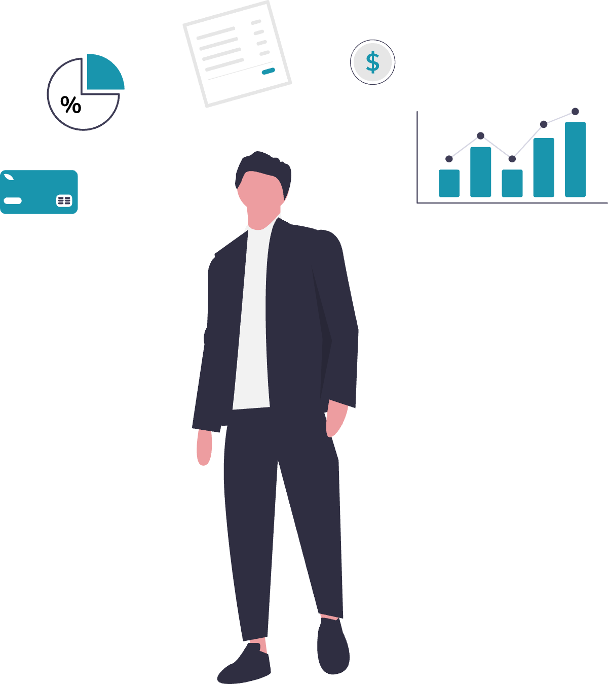 Illustration: Persönliche Finanzplanung mit Budget und Sparzielen