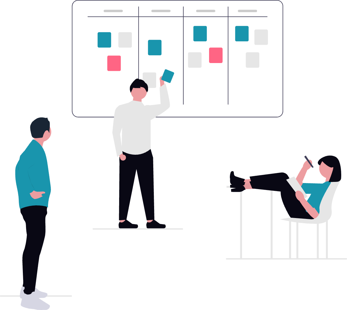 Illustration: Ideenaustausch im Gespräch – individuelle Beratungsansätze