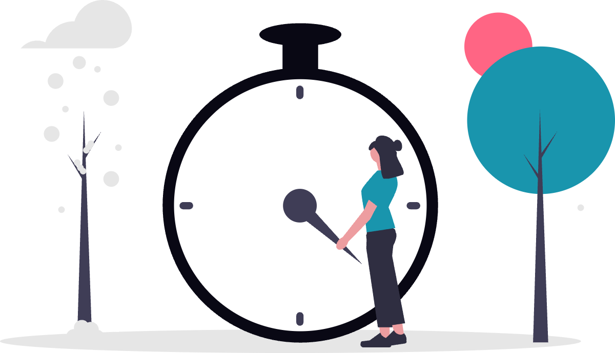 Illustration: Uhr und Zeitverlauf – früh mit der Altersvorsorge beginnen
